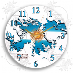 Reloj de acrilico Islas Malvinas, no olvidar.