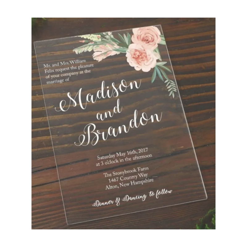 Tarjetas Acrilico impresas Invitacion 15 Años Boda