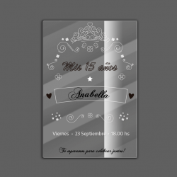 Tarjetas Acrilico impresas Invitacion 15 Años Boda