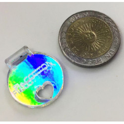 100 Etiquetas de acrilico hologáficas 2cm