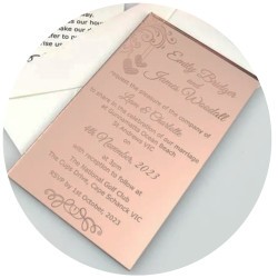 Tarjetas Gold Rose Grabadas Invitacion 15 Años Boda