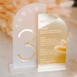 4 Menu acrilico Mod.464 p/mesa, fiesta 15, boda, casamiento