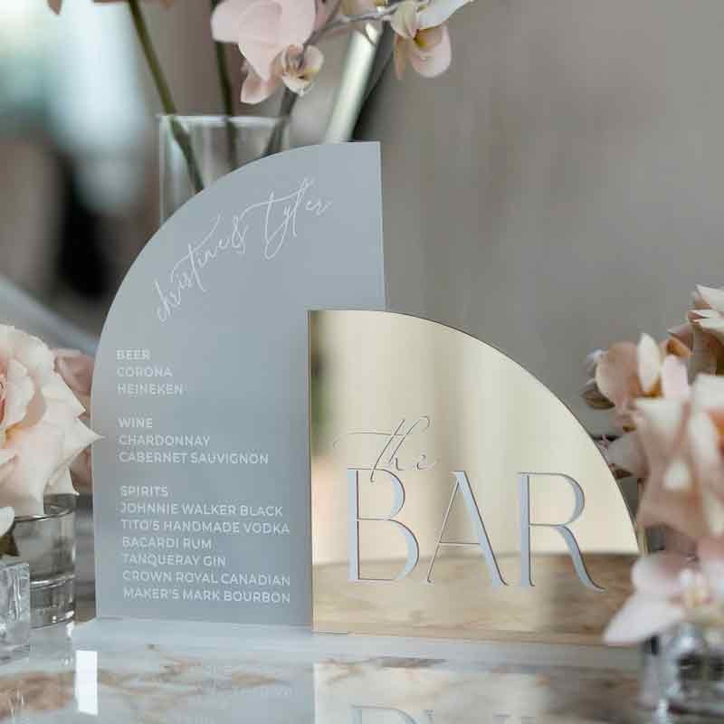 Menu bar Mod.466 de acrilico para bar, fiesta 15, boda, casamiento