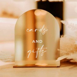 Cartel indicador Gift and Card Mod.470 gold, fiesta 15, boda, casamiento