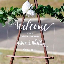 Cartel acrilico welcome boda, cartel casamiento, fiesta