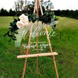 Cartel acrilico welcome boda, cartel casamiento, fiesta