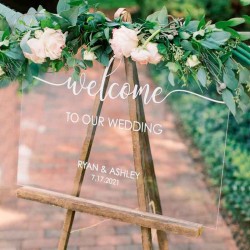 Cartel acrilico welcome boda, cartel casamiento, fiesta