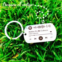 Llavero acero Spotify, Grabado, Personalizado
