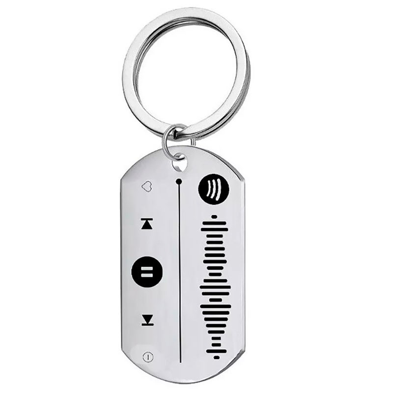 Llavero acero Spotify, Grabado, Personalizado