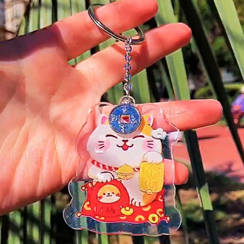 Llavero Gatito lucky Con dije