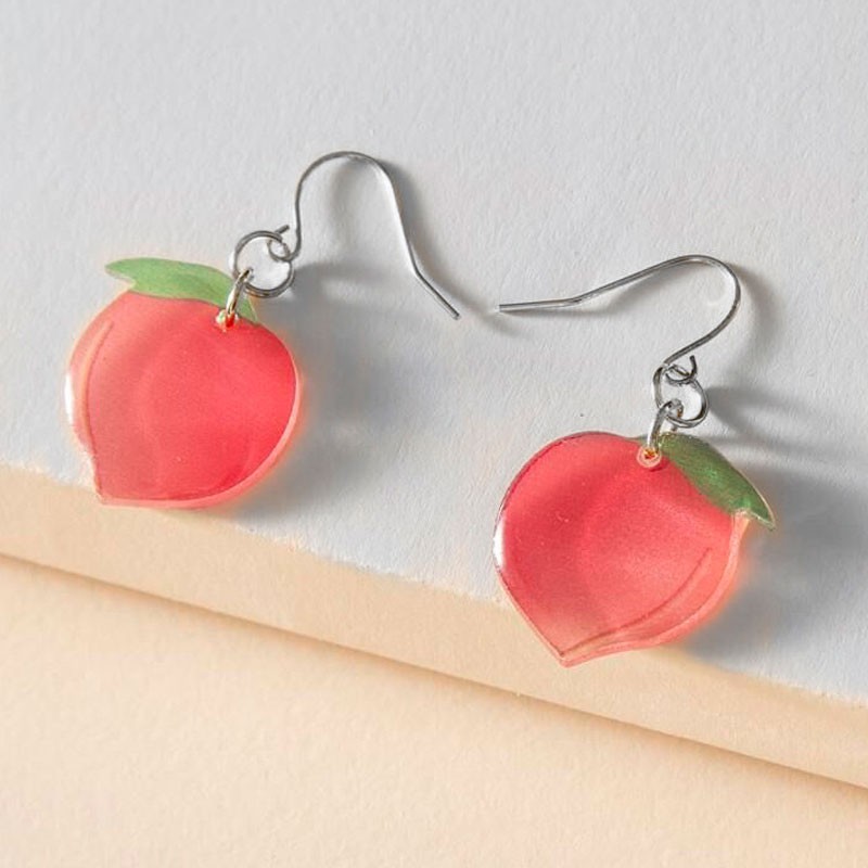 Par de aritos de acrilico Durazno