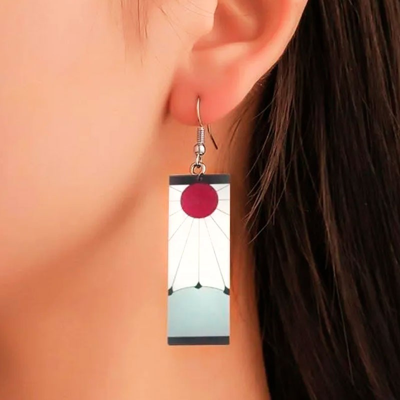 Par de aritos de acrilico Tanjiro