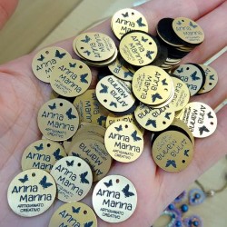 Etiquetas Simil Metal Grabado Personalizado 2,5 Cm