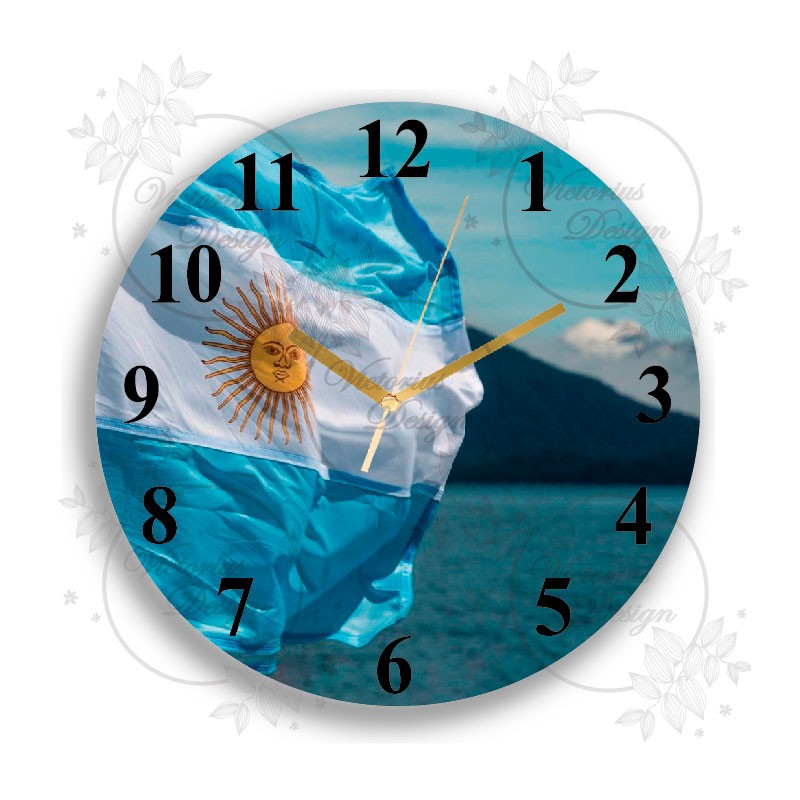 Reloj de acrilico pared Diseño: Bandera Argentina