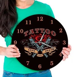 Reloj de acrilico para pared Diseño: tattoo