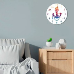 Reloj de acrilico para pared Diseño ancla