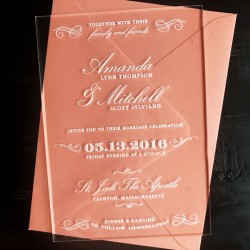 Tarjetas invitacion de Acrilico Grabadas