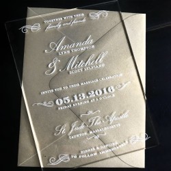 Tarjetas invitacion de Acrilico Grabadas