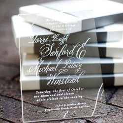 Tarjetas invitacion de Acrilico Grabadas