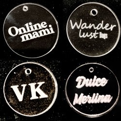 100 Etiquetas de acrilico transparente 2cm