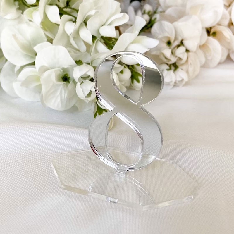 12 Numeros de mesa mod.581 con base transparente