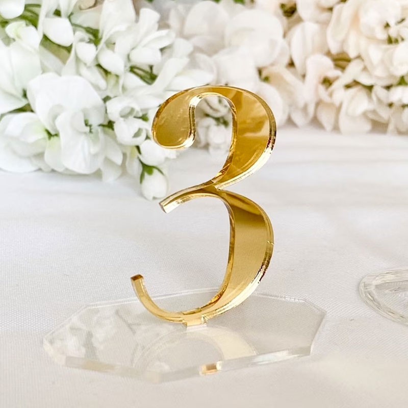 -9 Numeros de mesa simple- mod.581 acrilico espejado