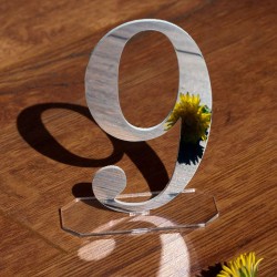 12 Numeros de mesa mod.581 con base transparente