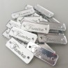 100 Etiquetas de acrilico silver 5x1cm Mod.633