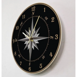 Reloj de acrilico para pared Diseño: Rosa de los vientos