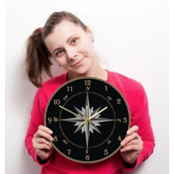 Reloj de acrilico para pared Diseño: Rosa de los vientos