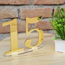 -Numeros de mesa dobles- acrilico espejado Mod.520
