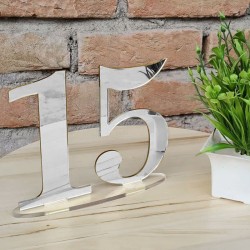 -Numeros de mesa dobles- acrilico espejado Mod.520