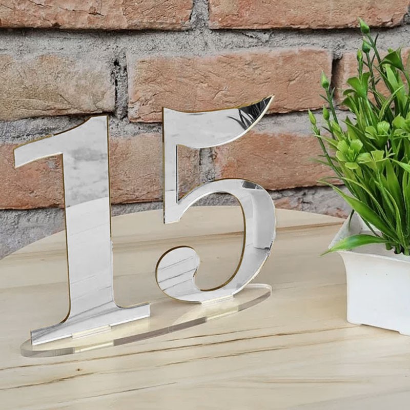 -Numeros de mesa dobles- acrilico espejado Mod.520