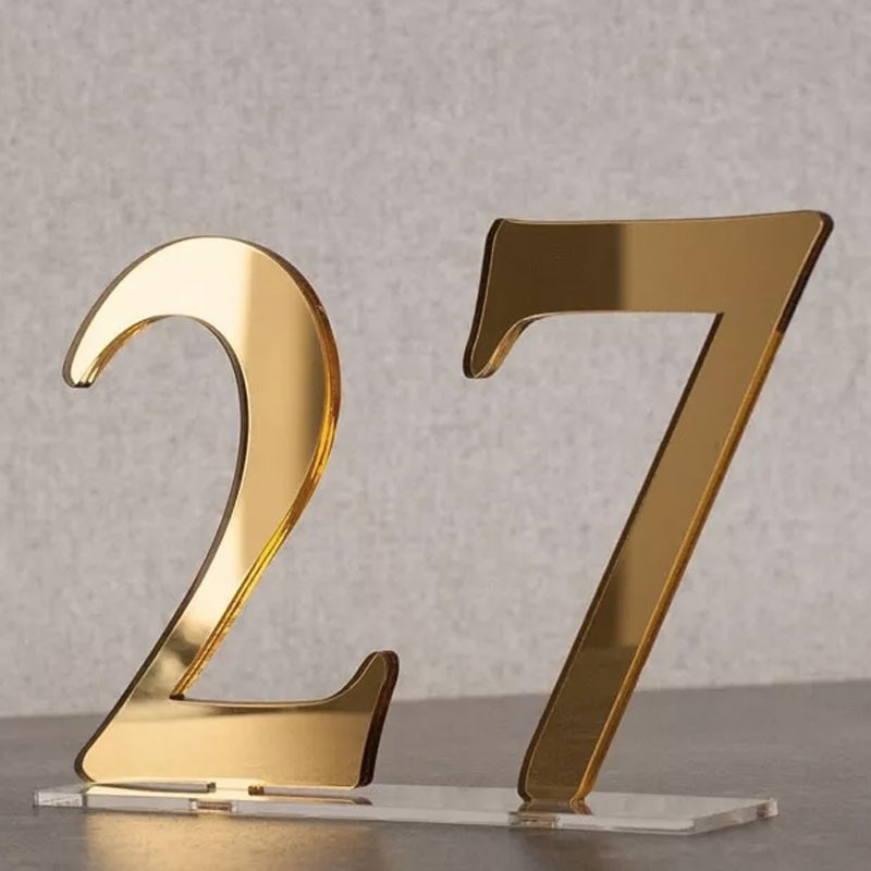-Numeros de mesa dobles- acrilico espejado Mod.520