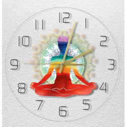 Reloj de acrilico pared Diseño: yoga transparente