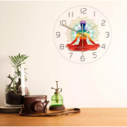 Reloj de acrilico pared Diseño: yoga transparente