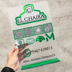 Cartel mega Redes sociales QR 25x35cm