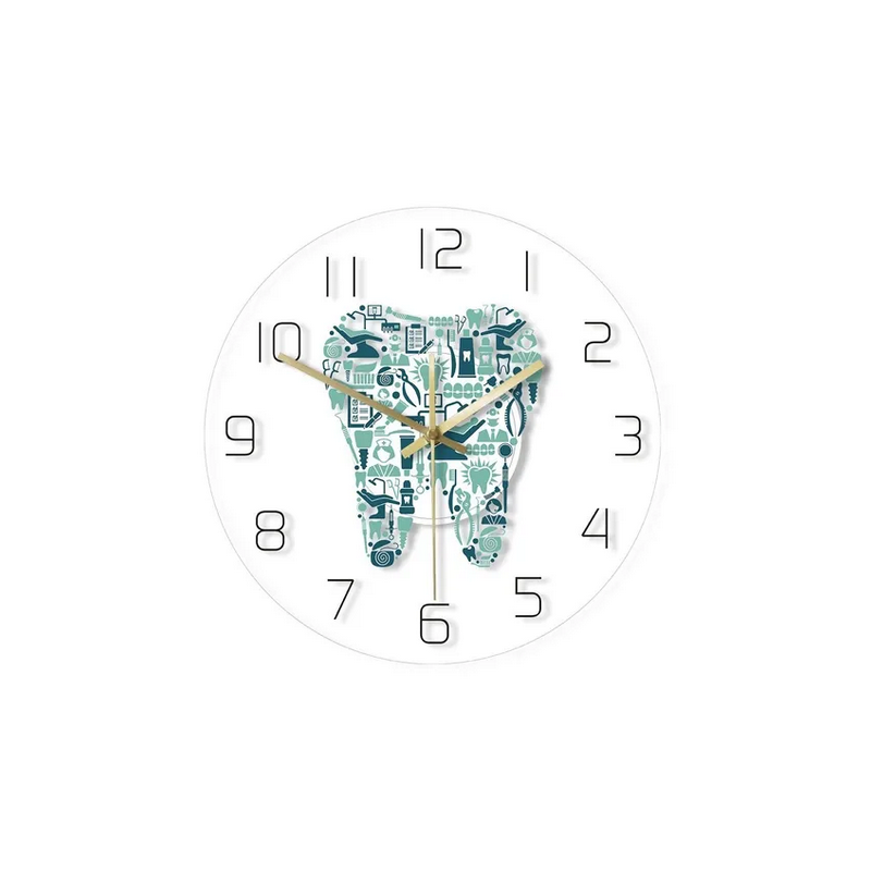 Reloj de acrilico pared Diseño: diente transparente