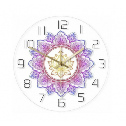 Reloj de acrilico para pared Diseño: Mandala transparente