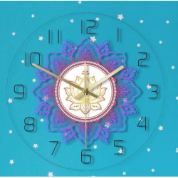 Reloj de acrilico para pared Diseño: Mandala transparente