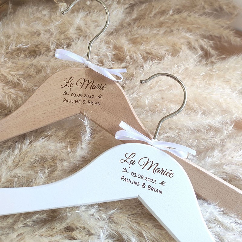 Combo 2 Perchas De Madera Personalizadas novia+novio