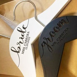 Combo 2 Perchas De Madera Personalizadas novia+novio