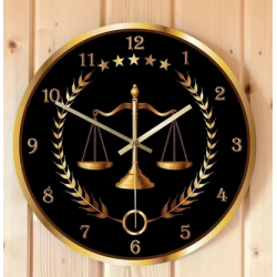 Reloj de acrilico para pared Diseño: Balanza de la justicia