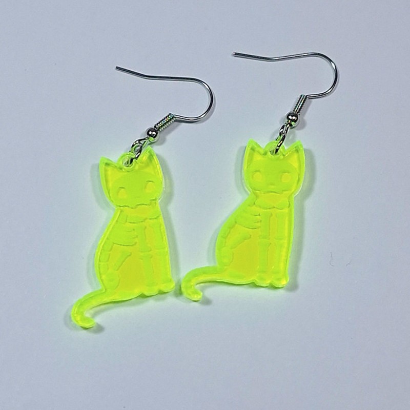 Par de aritos de acrilico fluo