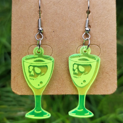 Par de aritos de acrilico fluo