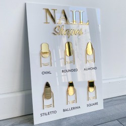 CARTEL glam Nail Shapes, salon de belleza, estetica, Mod.751Nails