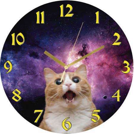 Reloj de acrilico para pared Diseño: FEARFUL CAT (gato asustado)