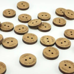 50 Botones De Madera Personalizados 2cm