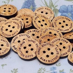 50 Botones De Madera Personalizados 2cm
