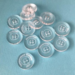 Botones acrilico cristal grabados con tu logo!
